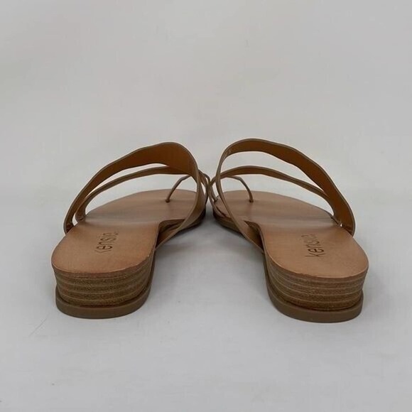 Kensie Sandals NWOT Arjuna Slip On Strap Square Toe Wedge Heel Gold Size 7.5 - Picture 5 of 11